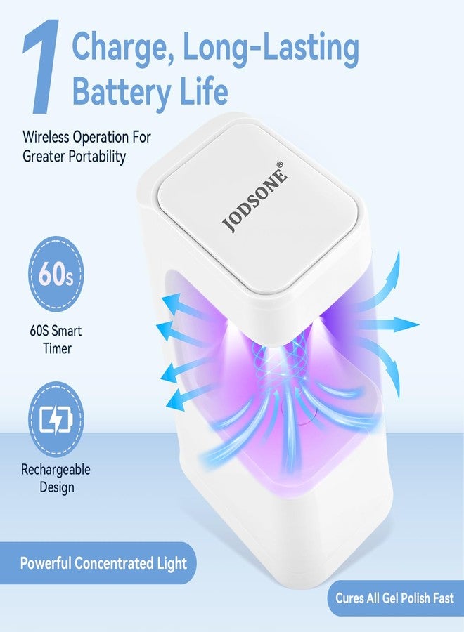 JODSONE U V Mini Nail Lamp Rechargeable with Timer Cordless Portable LED Light for Fast Curing Gel Polish - Image 2